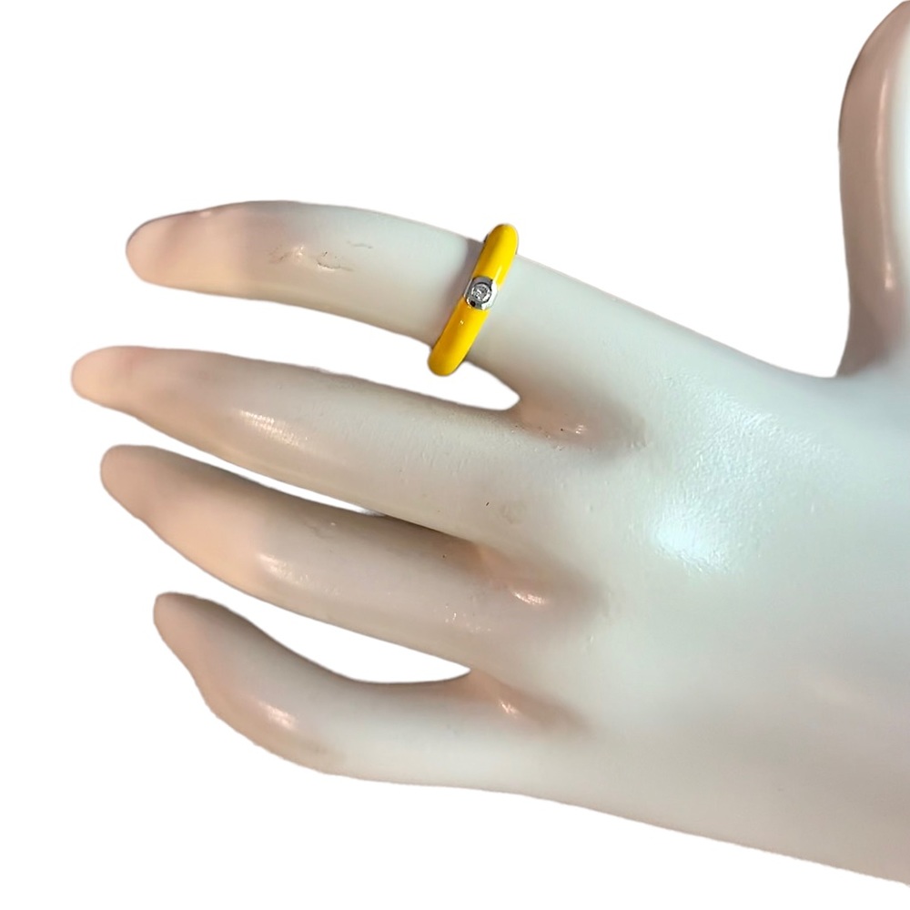 NWT Yellow Swarovski Enamel Ring